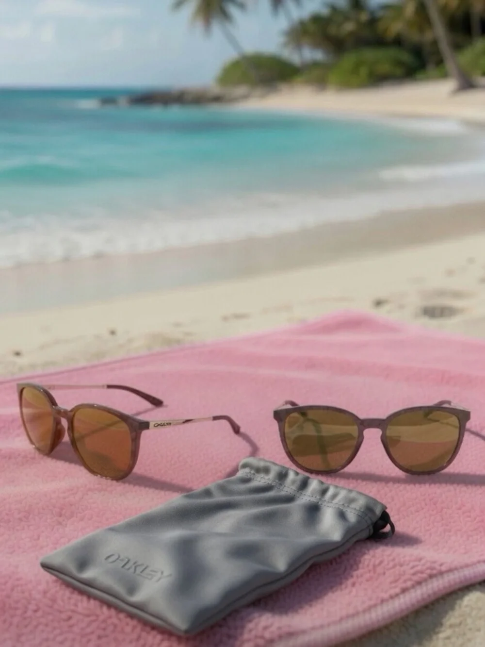 Oakley Translucent Pink Frame Sunglasses with Amber Lenses Duo